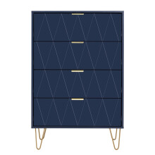 (Navy Blue) UEV Chest of 4 Drawers, Wardrobe with Drawers