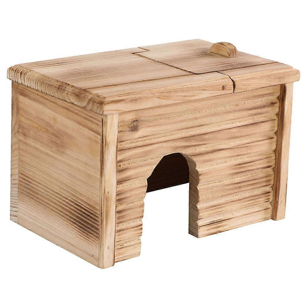 Kricely (As Show, One Size) Simple Wood Hamster House Pet Cage Hideout Small Animals Hideaway Hut Pet Hideout