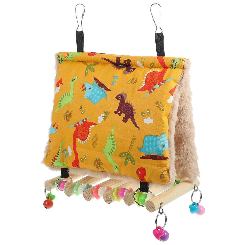 Kricely (As Show, One Size) Parrot Hanging Hammock Bird Hideaway Nest With Wood Perch Bird Cage Hanging Bed For Cockatiels