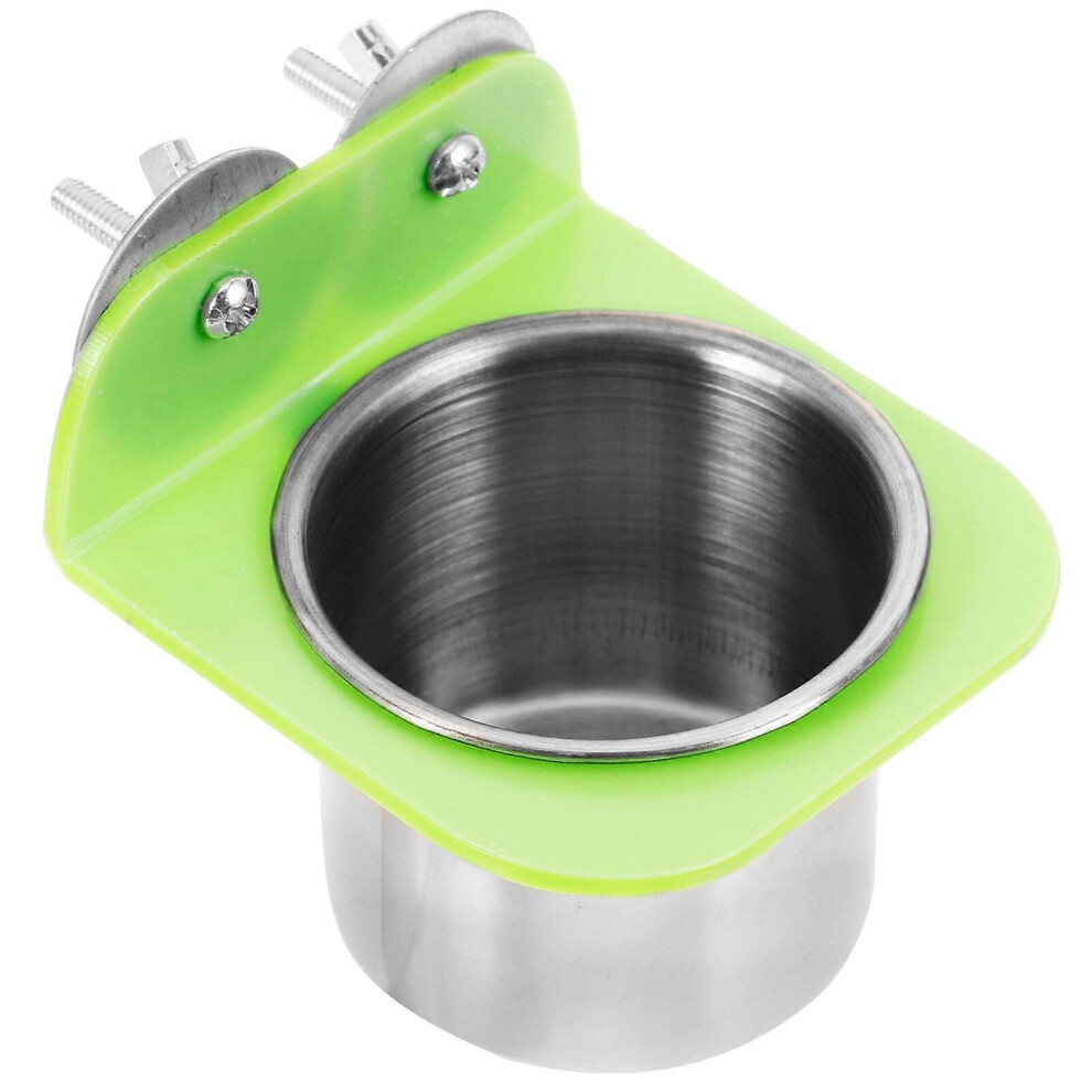 Kricely (As Show, One Size) Parrot Hanging Food Cup Water Bowl Parrot Cage Metal Feeding Cup Feeder