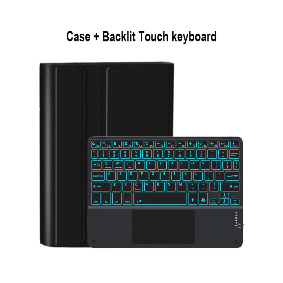 (Black C Backlit, iPadPro 11in M4 2024) Case For iPad Air 5 4 10.9 Keyboard cover iPad Pro