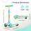 3 Wheel Kids Scooter, Foldable Toddler Scooter 4