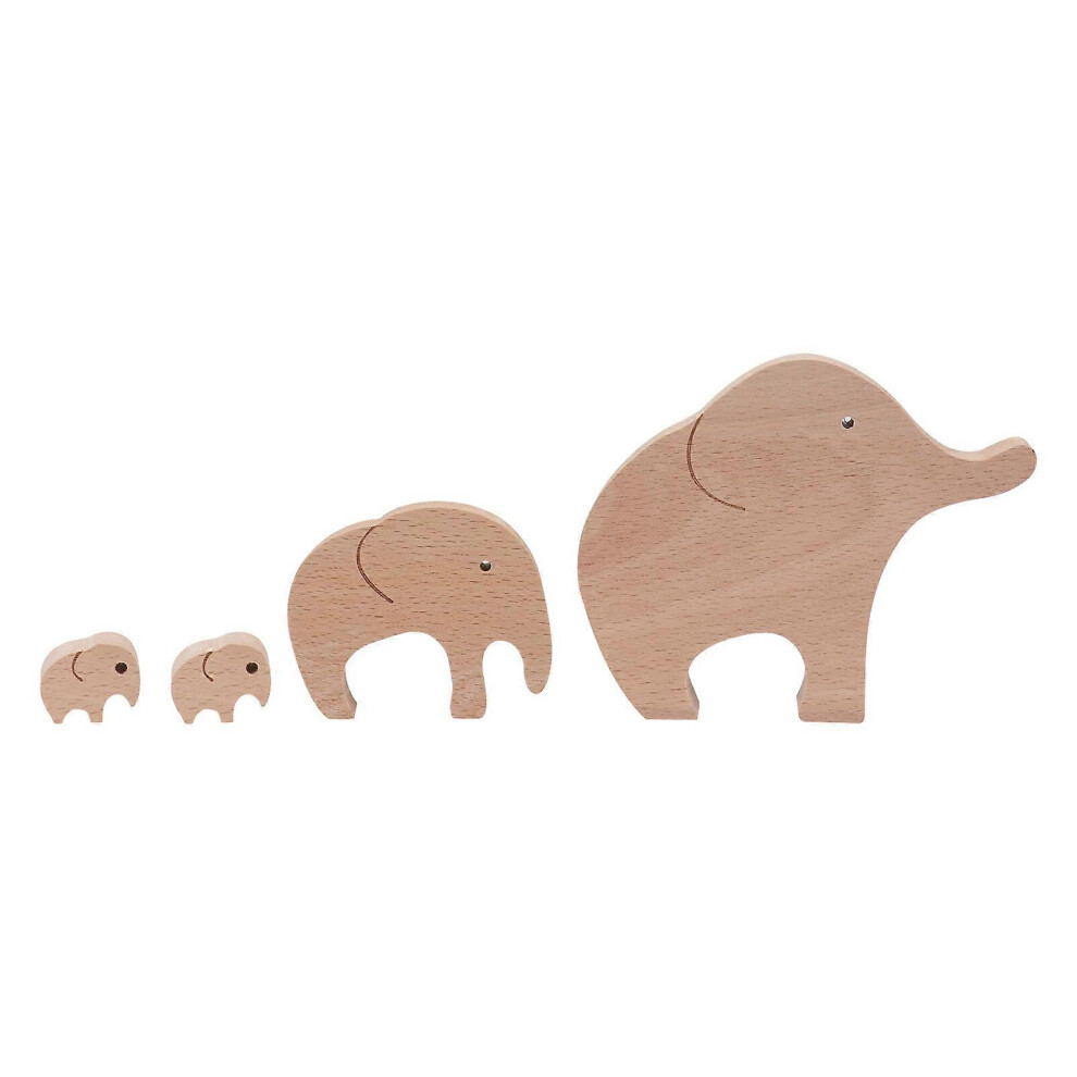 (As show, One size) 4 Pcs Elephant Shape Desktop Adornments Wood Elephant Figurine Tabletop Ornament-image-OPC-PG7YSSX-NEW