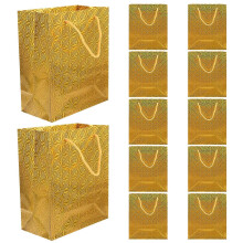 (Silver, One size) 12pcs Gift Bags Shiny Bags Gift Bags with Handles Wedding Party Gift Bags Party Supplies