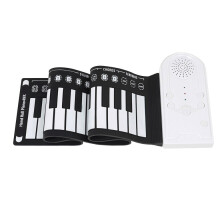 Handgerold, draagbaar, opvouwbaar elektrisch pianotoetsenbord met 49 toetsen voor beginners en kinderen