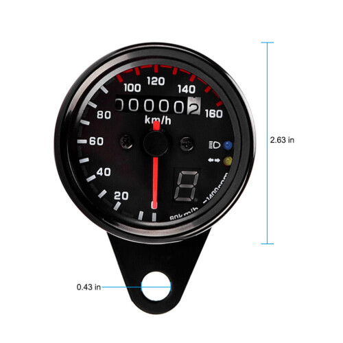 12V Universal Motorcycle Speedometer Tachometer with LED Backlight 2