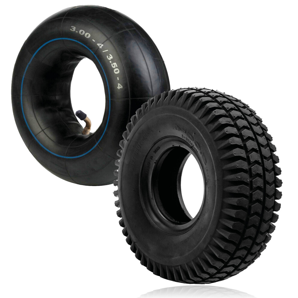 Spares2go Tyre 3.00-4 Pneumatic Mobility Scooter 300X4 3.00X4 260X85 4" Rim + Inner Tube