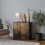 URBN Living (Rustic Brown, With Black Door) 2-Tier Wooden Storage Cupboard 1