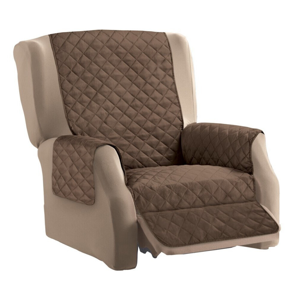 (Café, simple) Housse de protection matelassée pour canapé inclinable, réversible