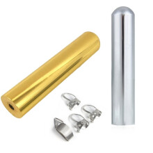 (Gold) 80 mm Edelstahl Slide Tone Bar mit 4 Metall-Picks für E-Gitarren-Saiteninstrumente