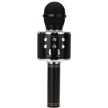 (Musta) Langaton mikrofoni 2x13W Stereo DSP Melunvaimennus Bluetooth Kaiutin 2600mAh TF-kortti Valoava Karaoke