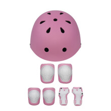 (Pink) 7Pcs/Set Children Sports Protective Gear Set Kids Cycling Scooter Skateboard Helmet + Knee Elbow Pads +