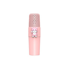 (Pink) Lasten sarjakuva langaton mikrofoni Audio Stereo Sisäänrakennettu karaoke Matkapuhelin Bluetooth-mikrofoni