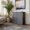 URBN Living (Rustic Brown, Grey Door) 2-Tier Wooden Storage Cupboard 1