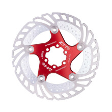 (Red, 160mm) 140/160/180/203mm Aluminum Alloy Steel Metal Heat Dissipation Six Spike Discs Bicycle Floating Discs
