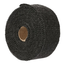 (Schwarz) 10 m Fiberglas-Wickel-Abgaswärmerolle, langlebiges, verschleißfestes Abschirmband, Isolierrohr