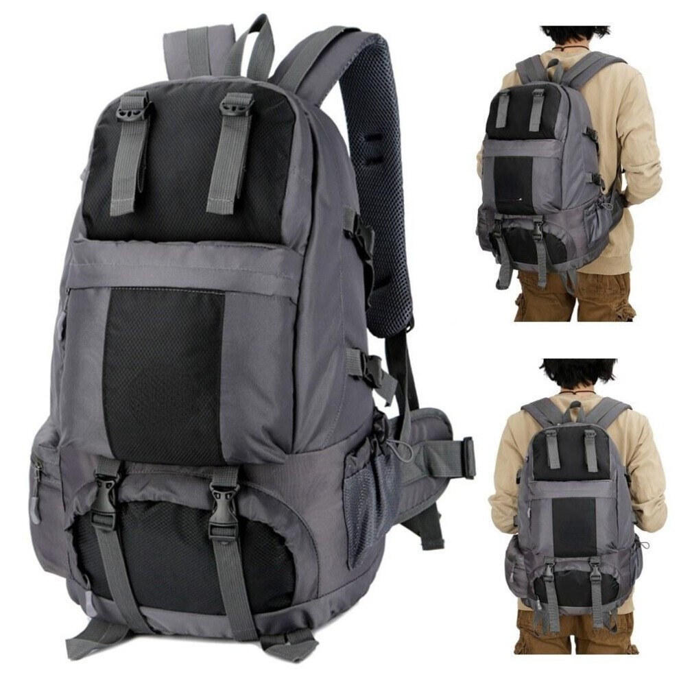 (Noir) Sac à dos de randonnée 50L imperméable à l’eau sac à dos de voyage de sport en plein air
