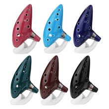 (Kaffee) 12-Loch Ceromic Ocarina Alto C Tone Handicraft Legend of Zelda Ocarina mit Halterung
