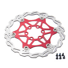 (Red, 160mm) 180/160mm Stainless Steel Ultralight 6pcs T25 Bolts Floating Disc MTB Bike Brake System