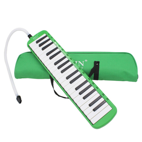 (Green) 37-Key Melodica Harmonica Electronic Keyboard Harmonica with Handbag
