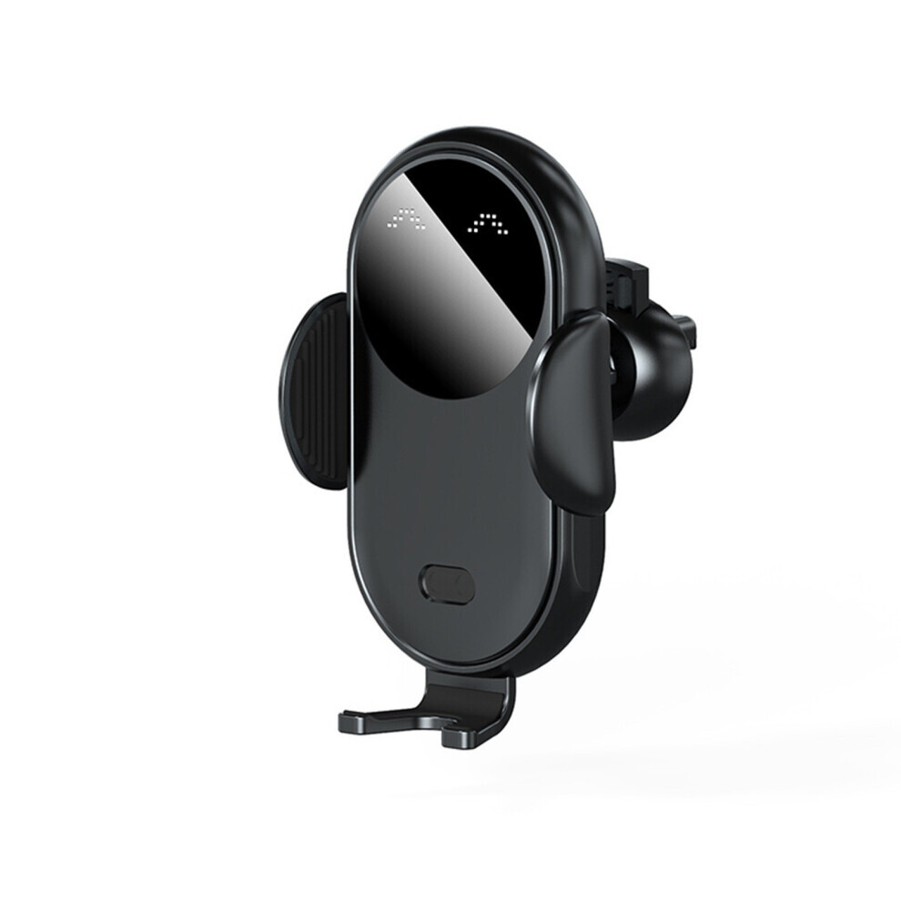 (Noir) Support de téléphone pour grille d’aération à serrage automatique pour chargeur de voiture sans fil