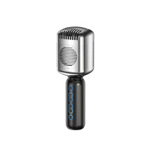 (Hopea) Langaton Retro Bluetooth-mikrofoni Kädessä pidettävä karaokemikrofoni Kaiutin Musiikkisoitin Laulu Dynaaminen