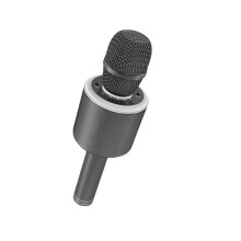 (Musta) Bluetooth 5.0 Karaoke LED Lantern Shock Bass Diafragma Magical Voice Home KTV Kaunis ääni HD-laatu