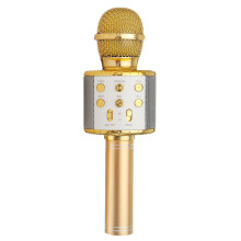 (Or) Karaoké Bluetooth sans fil KTV Audio Microphone en direct Haut-parleur Lecteur de chant stéréo