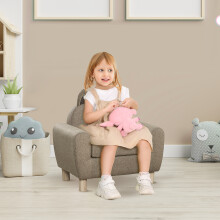 HOMCOM Kids Sofa Children Armchair Toddler Chair Ear Modeling Bedroom Brown
