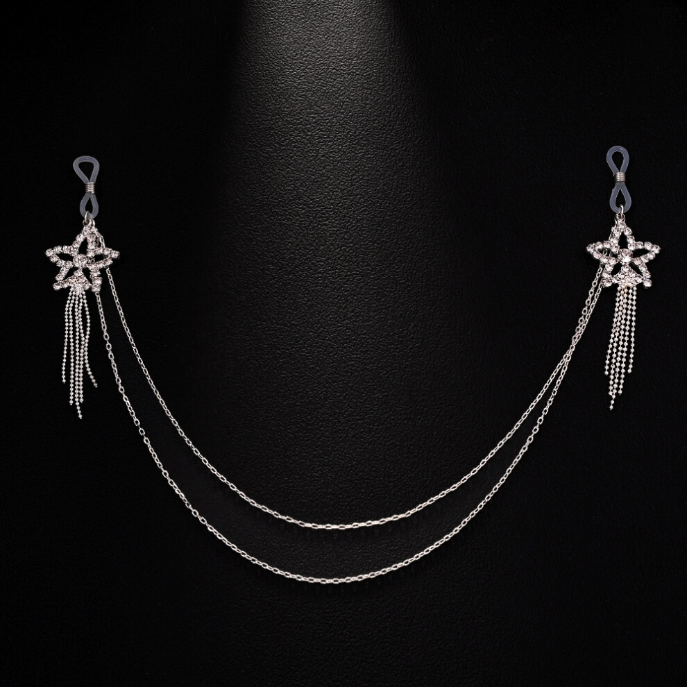Glamorous Star - shaped Rhinestone Double - chain Chest Jewelry