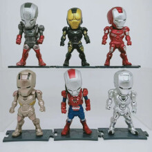(6 Stück A) Avengers Alliance Puppenspielzeug Iron Man Spider Man Hulk Captain USA zerstört Bataillon Death Attendant