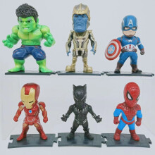 (6 Stück D) Avengers Alliance Puppenspielzeug Iron Man Spider Man Hulk Captain USA zerstört Bataillon Death Attendant