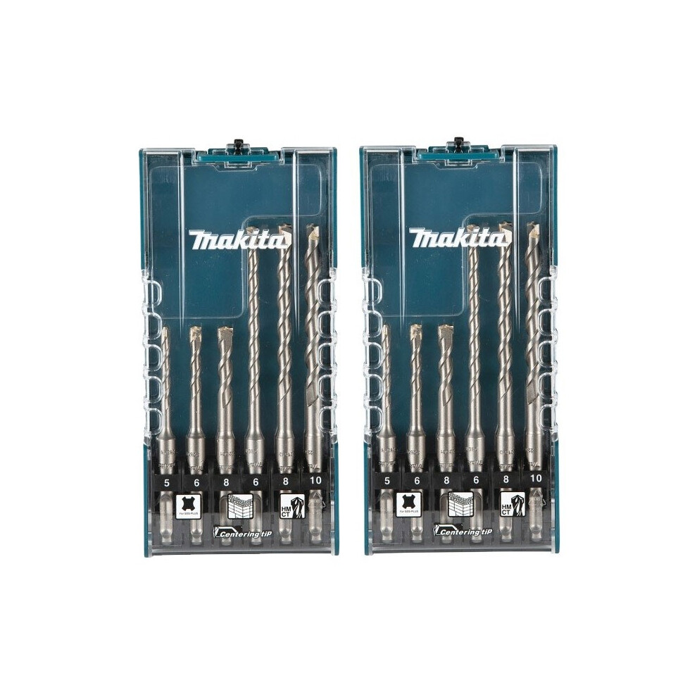 Makita Carbide Tip Sds Plus 12 Piece Drill Bit Set - 5 6 8Mm - 110 160Mm Long