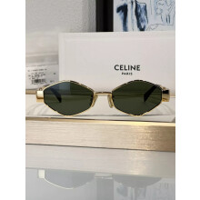 Celine Triomphe Metal Sunglasses CL40254U Green Geometric Lenses