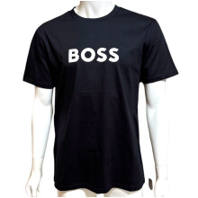 (L) Boss Men's Cotton Regular Fit T-Shirt Black
