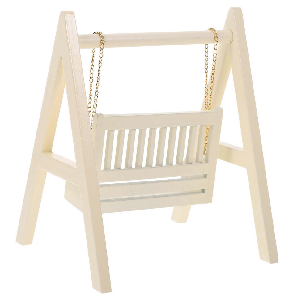 Kricely Beige (, One Size) Doll House Miniature Swing Fake Swing Doll Swing Mini Swing Toy Doll House Furniture