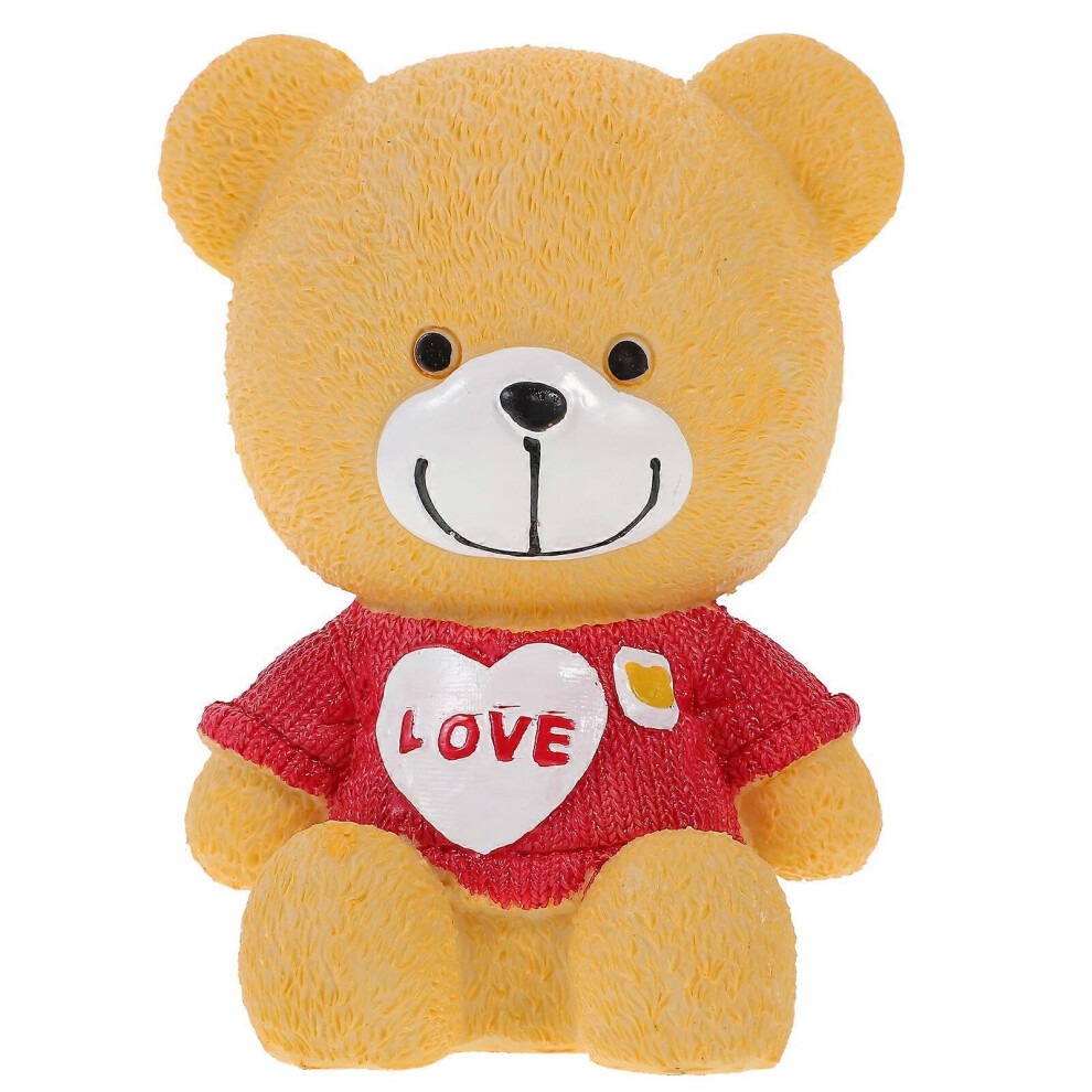 Kricely Red (, One Size) Unbreakable Piggy Bank Lovely Bear Shaped Money Pot Coin Saving Pot Desktop Decor