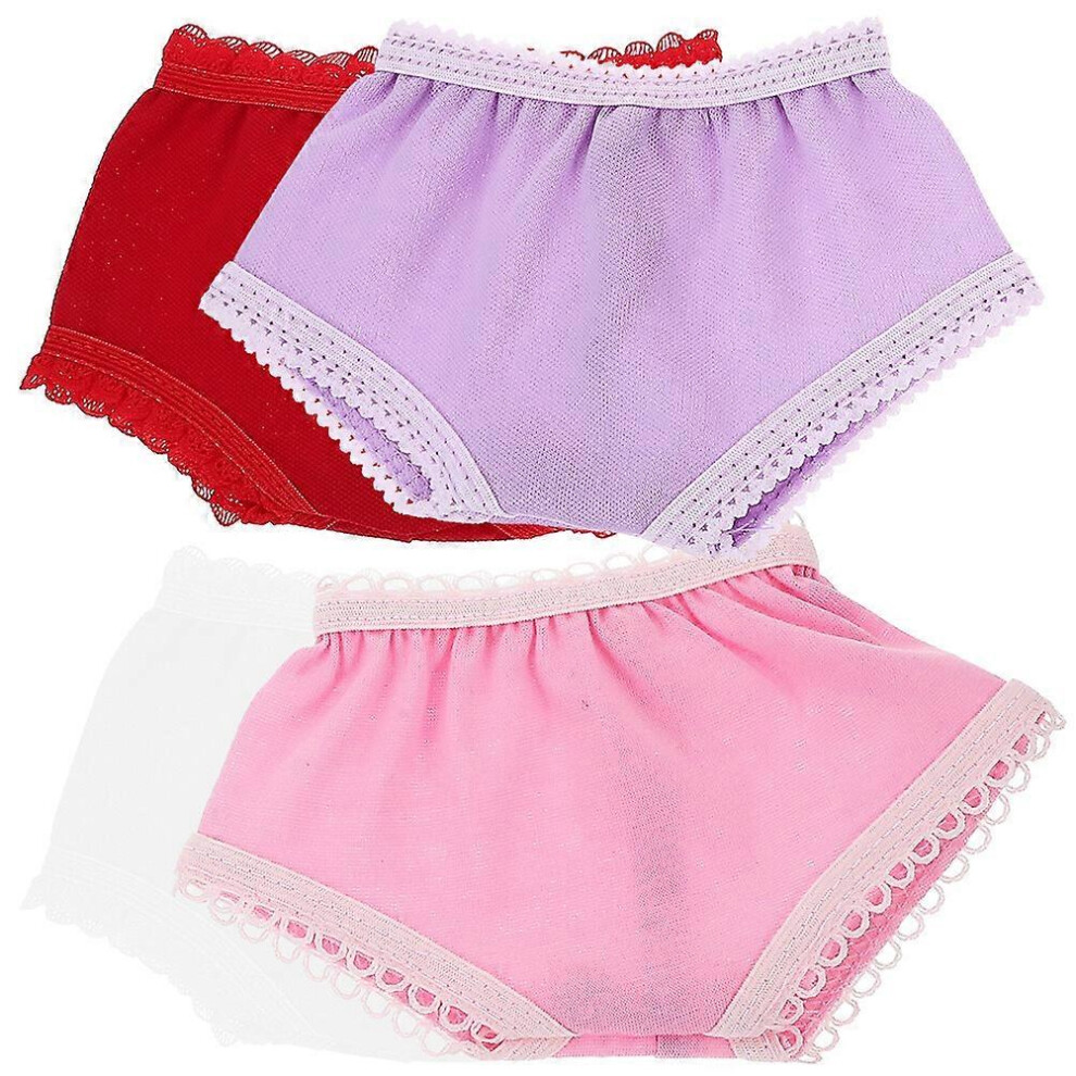 Kricely (As Show, One Size) 4Pcs Doll Panties Small Doll Underwear Doll Underpants Pretend Play Doll Accessories
