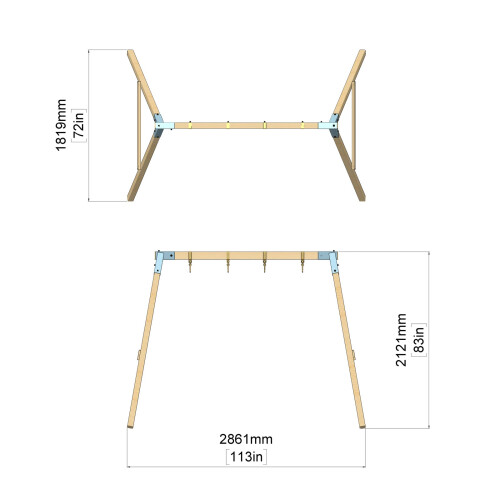 Rebo Premium Double Garden Swing for Kids - Flex Navy Blue 1
