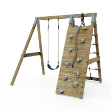Premium Single Garden Swing with Up and Over Wall for Kids - Flex Navy Blue