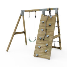 Premium Single Garden Swing with Up and Over Wall for Kids - Flex Mint Green