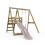 Rebo Premium Single Garden Swing with Deck for Kids - Flex Dusky Pink 4