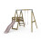 Rebo Premium Single Garden Swing with Deck for Kids - Flex Dusky Pink 1
