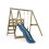 Rebo Premium Single Garden Swing with Deck for Kids- Flex Navy Blue 4