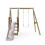 Rebo Premium Single Garden Swing with Deck for Kids - Flex Dusky Pink 2