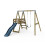 Rebo Premium Single Garden Swing with Deck for Kids- Flex Navy Blue 1
