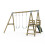 Rebo Premium Double Garden Swing with Deck for Kids - Flex Mint Green 5