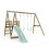 Rebo Premium Double Garden Swing with Deck for Kids - Flex Mint Green 4