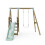 Rebo Premium Single Garden Swing with Deck for Kids - Flex Mint Green 2