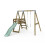 Rebo Premium Single Garden Swing with Deck for Kids - Flex Mint Green 1